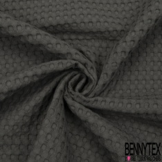 Coton Nid d'Abeille Piqué Bubble Gaufré XL Gris Anthracite