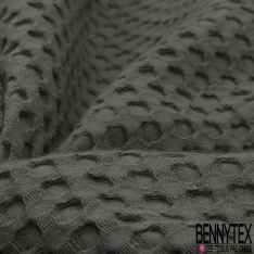Coton Nid d'Abeille Piqué Bubble Gaufré XL Gris Anthracite