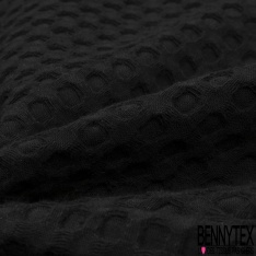Coton Nid d'Abeille Piqué Bubble Gaufré XL Noir