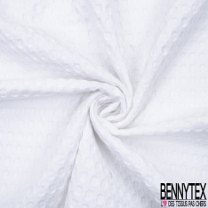 Coton Nid d'Abeille Piqué Bubble Gaufré XL Blanc Optique