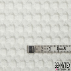 Coton Nid d'Abeille Piqué Bubble Gaufré XL Blanc Cassé
