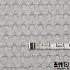 Coton Nid d'Abeille Piqué Bubble Gaufré XL Gris Perle