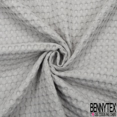 Coton Nid d'Abeille Piqué Bubble Gaufré XL Gris Perle
