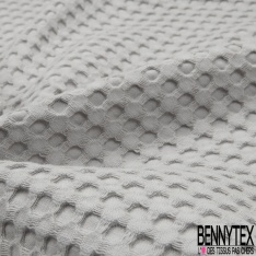 Coton Nid d'Abeille Piqué Bubble Gaufré XL Gris Perle