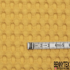 Coton Nid d'Abeille Piqué Bubble Gaufré XL Bouton d'Or