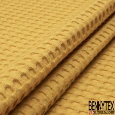 Coton Nid d'Abeille Piqué Bubble Gaufré XL Bouton d'Or