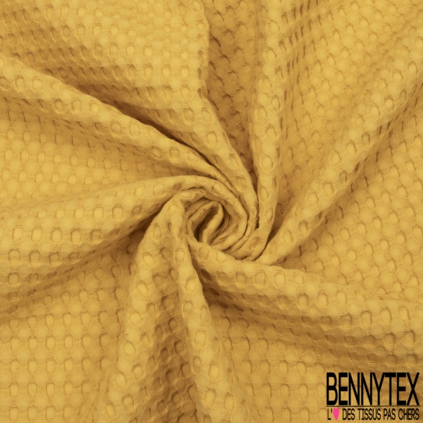 Coton Nid d'Abeille Piqué Bubble Gaufré XL Bouton d'Or