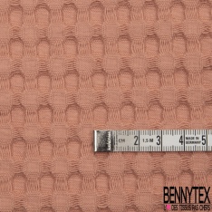 Coton Nid d'Abeille Piqué Bubble Gaufré XL Marsala