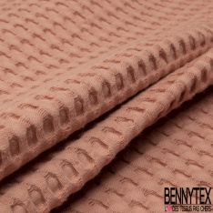 Coton Nid d'Abeille Piqué Bubble Gaufré XL Marsala