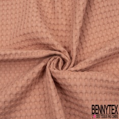 Coton Nid d'Abeille Piqué Bubble Gaufré XL Marsala
