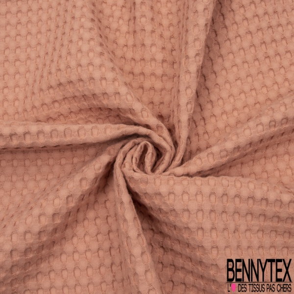 Coton Nid d'Abeille Piqué Bubble Gaufré XL Marsala