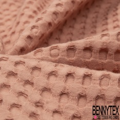 Coton Nid d'Abeille Piqué Bubble Gaufré XL Marsala