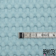 Coton Nid d'Abeille Piqué Bubble Gaufré XL Bleu Layette