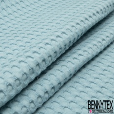 Coton Nid d'Abeille Piqué Bubble Gaufré XL Bleu Layette
