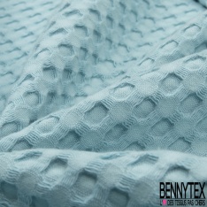 Coton Nid d'Abeille Piqué Bubble Gaufré XL Bleu Layette