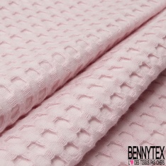 Coton Nid d'Abeille Piqué Bubble Gaufré XL Rose Pastel