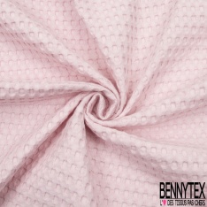 Coton Nid d'Abeille Piqué Bubble Gaufré XL Rose Pastel