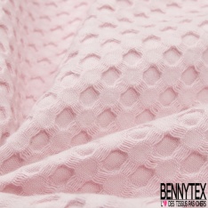 Coton Nid d'Abeille Piqué Bubble Gaufré XL Rose Pastel