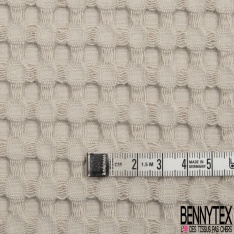 Coton Nid d'Abeille Piqué Bubble Gaufré XL Mastic
