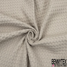 Coton Nid d'Abeille Piqué Bubble Gaufré XL Mastic