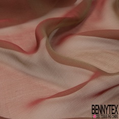 Mousseline de Soie Changeante Rouge Beige