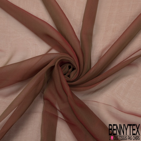 Mousseline de Soie Changeante Rouge Beige