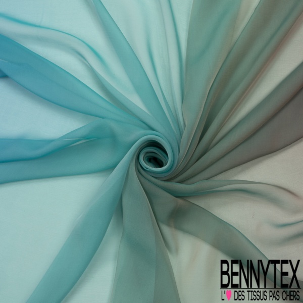Mousseline De Soie Satin Turquoise - Pièce De Tissu Neuve, 138 Cm De Large, Pour Ameublement