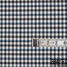 Coupon 3m Polyester Imprimé Carreaux Style Pied de Puce Canard Blanc Cassé Noir