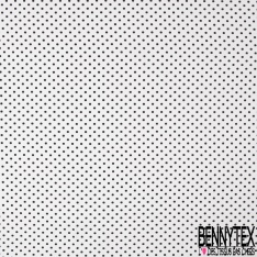 Jersey Coton Elasthanne Imprimé Dots Noir fond Blanc