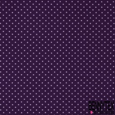 Jersey Coton Elasthanne Imprimé Dots Parme fond Violet
