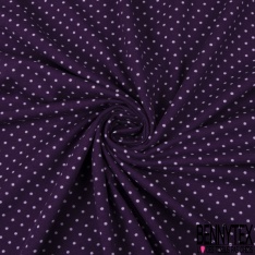 Jersey Coton Elasthanne Imprimé Dots Parme fond Violet