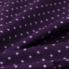 Jersey Coton Elasthanne Imprimé Dots Parme fond Violet
