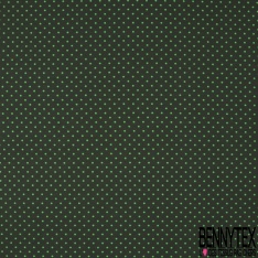 Jersey Coton Elasthanne Imprimé Dots Vert Brésil fond Kaki