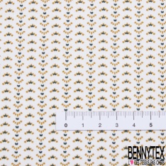 Coton imprimé Petit Pois Doré fond Blanc Discret