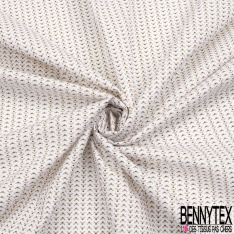 Coton imprimé Petit Pois Doré fond Blanc Discret