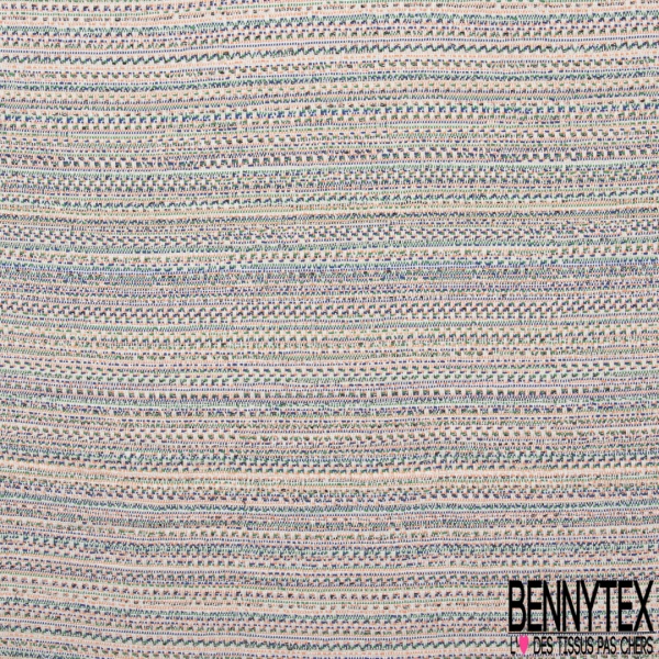 Brocart Tissé Teint Berlingot Noir Ecru Vert Tropical Aspen d'Or Mer Turque Magenta