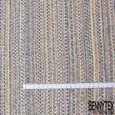 Brocart Tissé Teint Berlingot Noir Ecru Vert Tropical Aspen d'Or Mer Turque Magenta