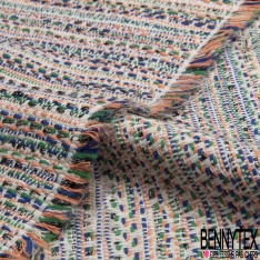 Brocart Tissé Teint Berlingot Noir Ecru Vert Tropical Aspen d'Or Mer Turque Magenta