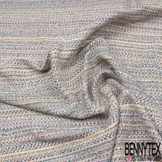 Brocart Tissé Teint Berlingot Noir Ecru Vert Tropical Aspen d'Or Mer Turque Magenta
