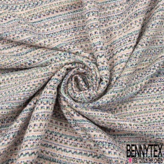Brocart Tissé Teint Berlingot Noir Ecru Vert Tropical Aspen d'Or Mer Turque Magenta