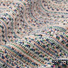 Brocart Tissé Teint Berlingot Noir Ecru Vert Tropical Aspen d'Or Mer Turque Magenta