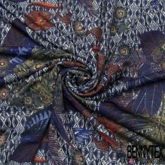 Maille Crêpée Elasthanne motif Rayure Horizontale Embossée ton sur ton Charbon Paillette irisée