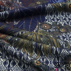 Maille Crêpée Elasthanne motif Rayure Horizontale Embossée ton sur ton Charbon Paillette irisée