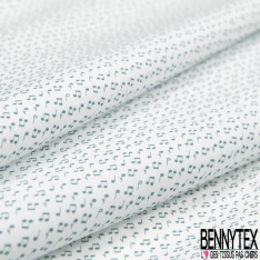 Popeline Coton Elasthanne Liberty imprimé Forme Abstraite coloris Blanc fond Bleu Indigo