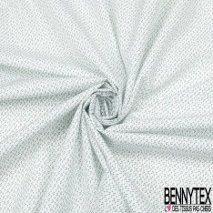 Popeline Coton Elasthanne Liberty imprimé Forme Abstraite coloris Blanc fond Bleu Indigo