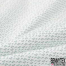 Popeline Coton Elasthanne Liberty imprimé Forme Abstraite coloris Blanc fond Bleu Indigo