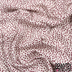 Crêpe Polyester Elasthanne imprimé Floral et Coeur Folklorique Multicolore fond Limousine