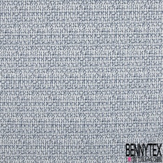 Popeline Coton Elasthanne imprimé Petit Triangle Bleu fond Blanc Texturé