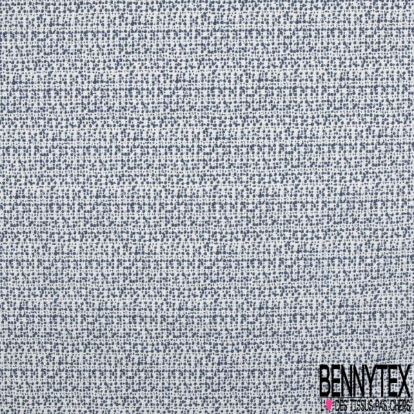 Popeline Coton Elasthanne imprimé Petit Triangle Bleu fond Blanc Texturé