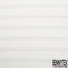 Coton Tissé Teint Fin Imprimé Rayure Fine Horizontale Cayenne Blanc
